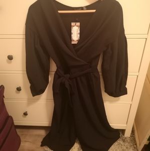 Boohoo black coulette romper